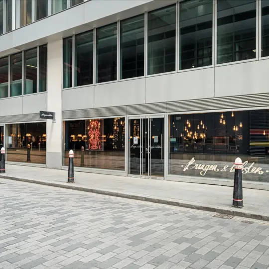 Exterior of Burger & Lobster Bread Street restaurant in London