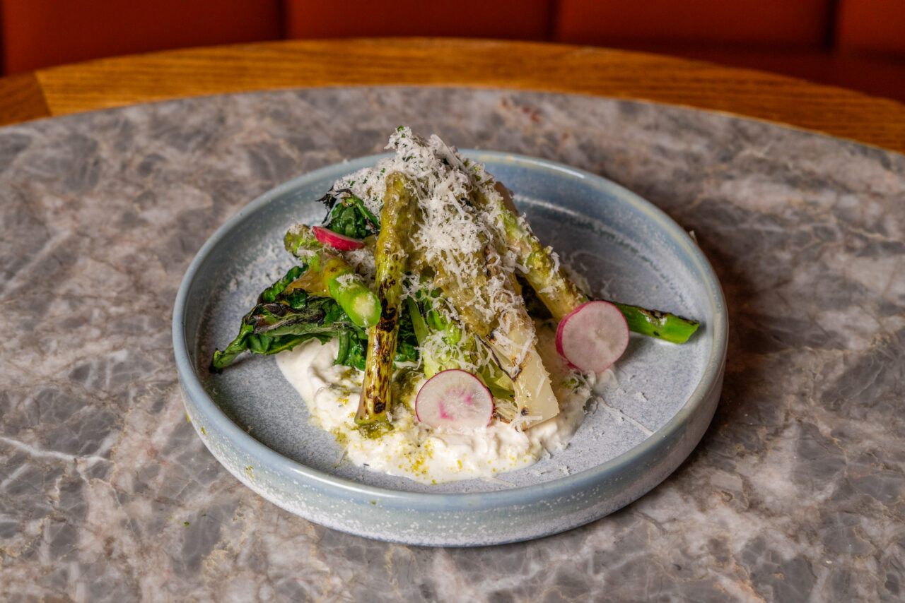 Grilled Greens and Stracciatella